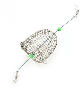 Fishing Stainless Steel Wire Lure Cage Small Bait Trap Round Bottom Basket Feeder Holder  1 pcs
