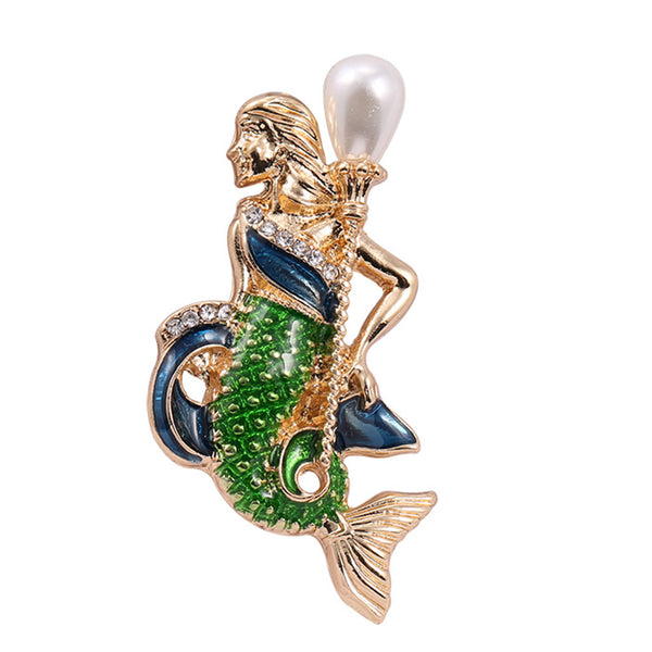 Glaze mermaid brooch