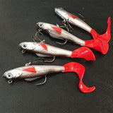 Fishing Lead Head Soft Lures Long Tail Pesca Sharp Hook  Fish Bait * 3.93 inch / 10cm * 0.028 lb / 9.3g 4pcs/lot
