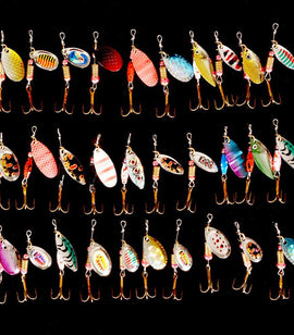 Fishing Spinners Lure hard bait * metal spoon * Mixed color/Size/Weight 30pcs/lot