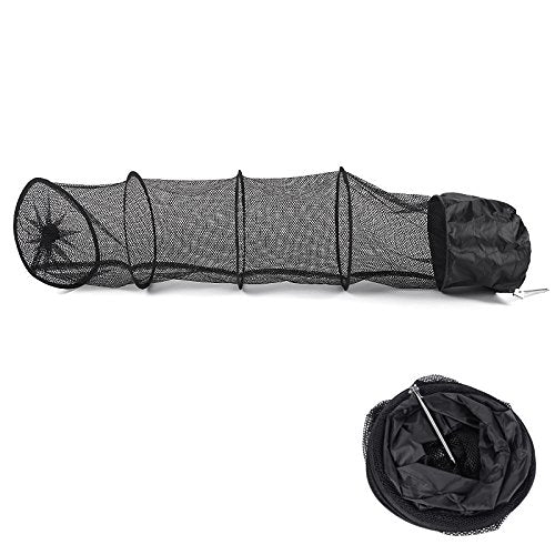 Fishing Net Cage Tackle Care Creel 5 Layers Collapsible Black